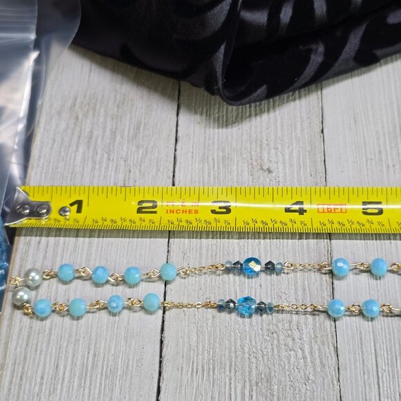 Handcrafted Elegant Ocean Inspired Pale Blue/Deep blue Rosary Christmas Gift - Picture 5 of 7